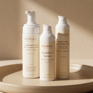 BALTIQUE Glow Starter Routine - Cleansing Foam, Vitamin C Serum und Niacinamide Gel Moisturiser