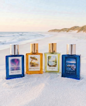 BALTIQUE Probenset Strandspaziergang - vier Parfüms in 2ml Probegröße am Ostsee-Strand bei Morgenlicht